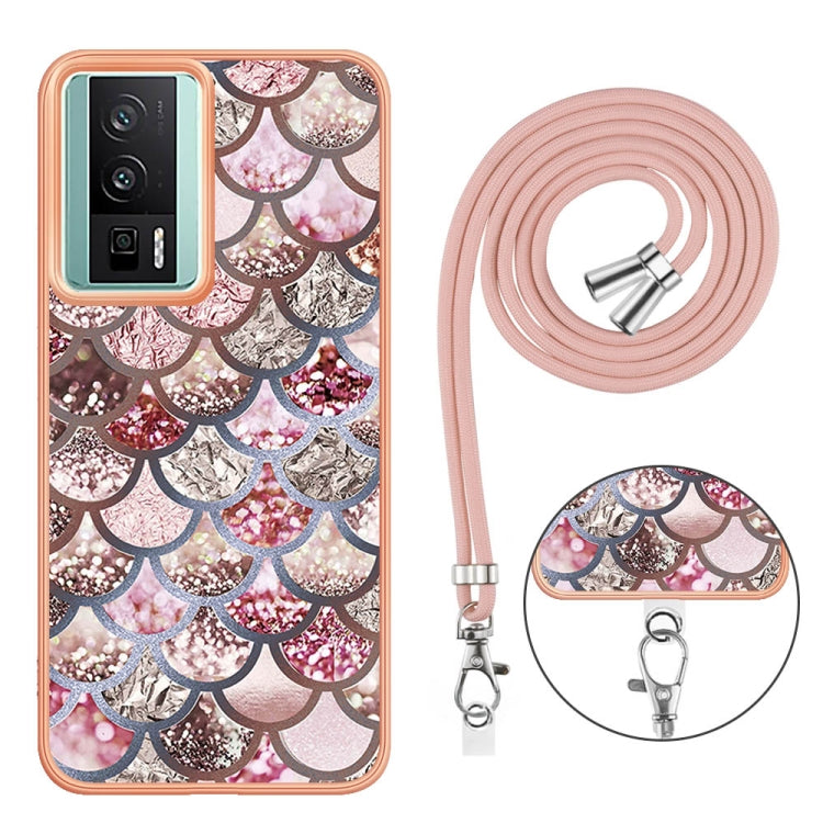 Electroplating IMD TPU Phone Case with Lanyard, For Xiaomi Poco F5 Pro 5G / Redmi K60, For Xiaomi Redmi Note 12S 4G, For Xiaomi Redmi Note 12 4G Global, For Xiaomi Redmi Note 12 Pro+ Global