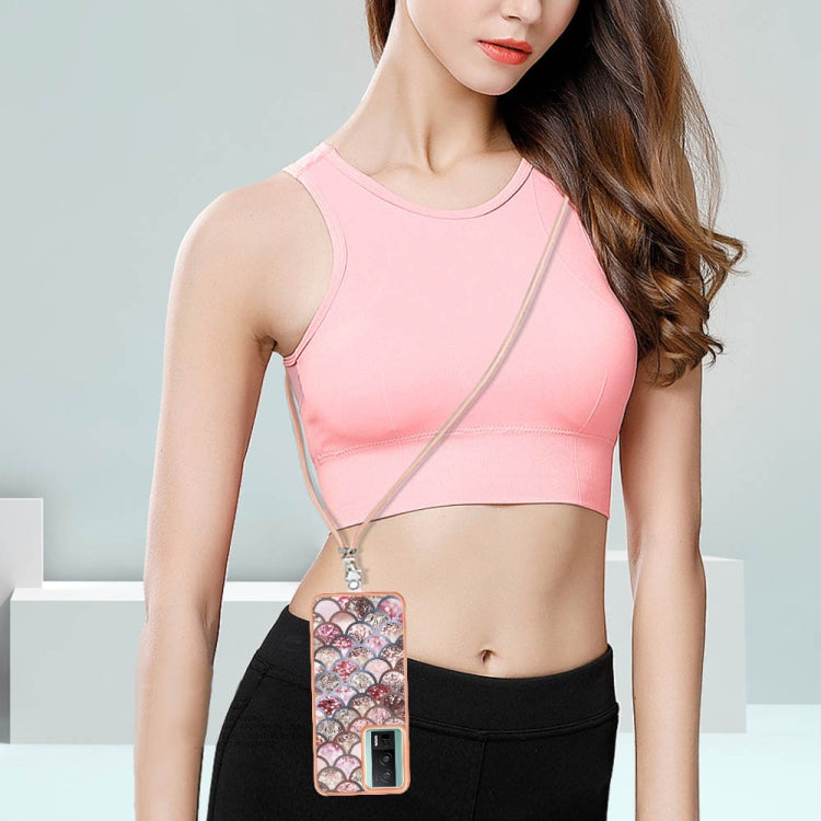 Electroplating IMD TPU Phone Case with Lanyard, For Xiaomi Poco F5 Pro 5G / Redmi K60, For Xiaomi Redmi Note 12S 4G, For Xiaomi Redmi Note 12 4G Global, For Xiaomi Redmi Note 12 Pro+ Global