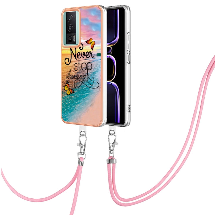 Electroplating IMD TPU Phone Case with Lanyard, For Xiaomi Poco F5 Pro 5G / Redmi K60, For Xiaomi Redmi Note 12S 4G, For Xiaomi Redmi Note 12 4G Global, For Xiaomi Redmi Note 12 Pro+ Global