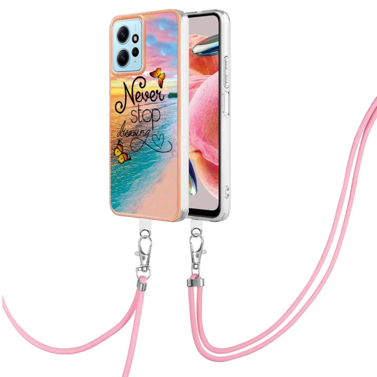 Electroplating IMD TPU Phone Case with Lanyard, For Xiaomi Poco F5 Pro 5G / Redmi K60, For Xiaomi Redmi Note 12S 4G, For Xiaomi Redmi Note 12 4G Global, For Xiaomi Redmi Note 12 Pro+ Global