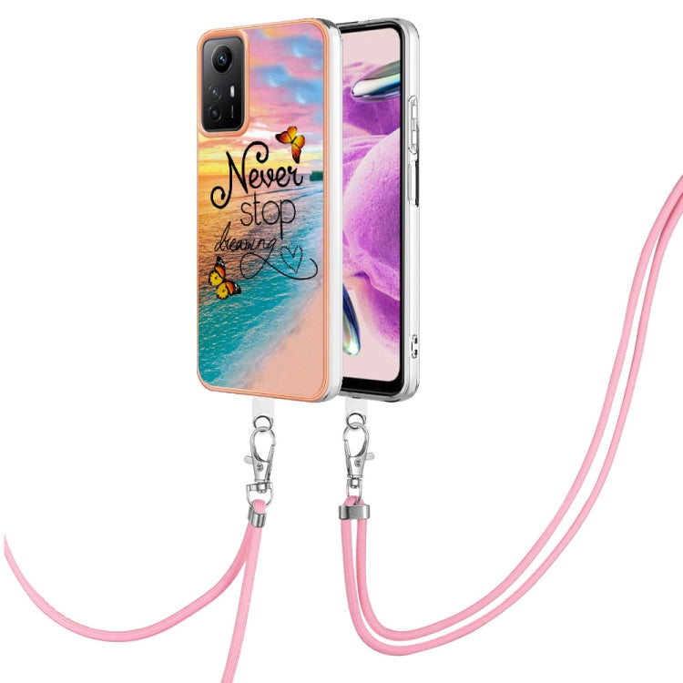 Electroplating IMD TPU Phone Case with Lanyard, For Xiaomi Poco F5 Pro 5G / Redmi K60, For Xiaomi Redmi Note 12S 4G, For Xiaomi Redmi Note 12 4G Global, For Xiaomi Redmi Note 12 Pro+ Global