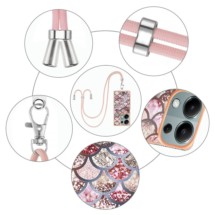 Electroplating IMD TPU Phone Case with Lanyard, For Xiaomi Redmi Note 13 Pro 4G Global, For Xiaomi Poco M6 Pro 4G, For Xiaomi Redmi A3, For Xiaomi Redmi Note 13 4G Global