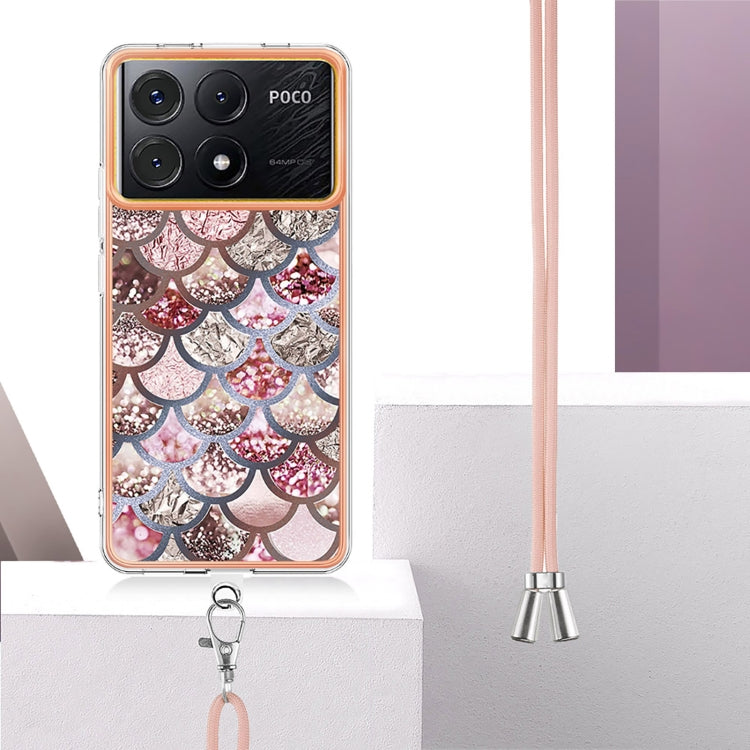 Electroplating IMD TPU Phone Case with Lanyard, For Xiaomi  Poco X6 Pro, For Xiaomi Redmi K70E, For Xiaomi Redmi Note 13 5G Global, For Xiaomi Redmi 13C 4G