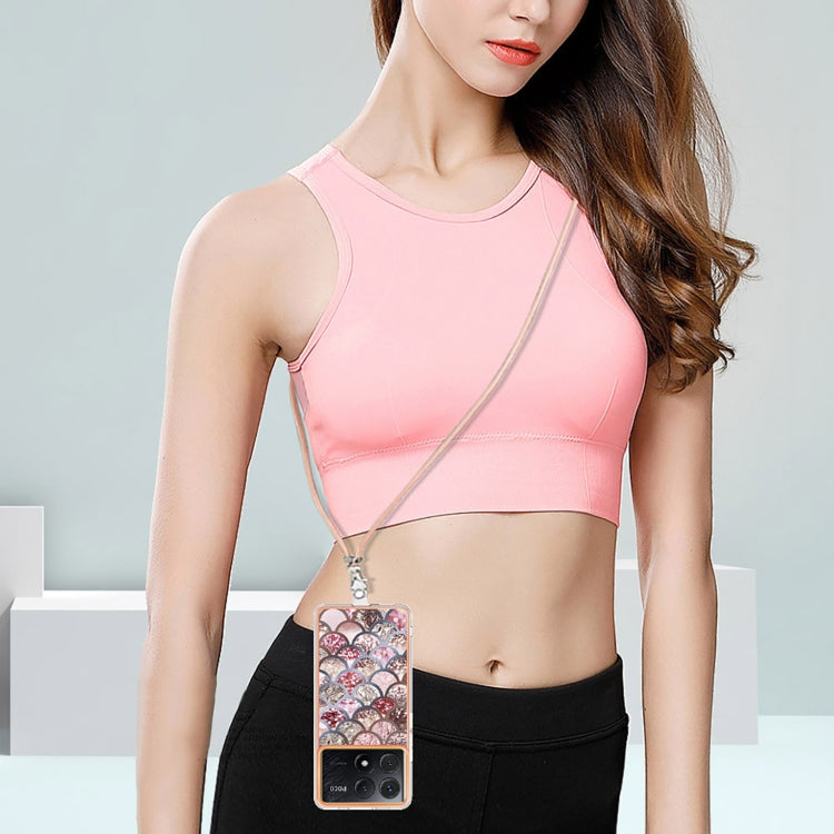 Electroplating IMD TPU Phone Case with Lanyard, For Xiaomi  Poco X6 Pro, For Xiaomi Redmi K70E, For Xiaomi Redmi Note 13 5G Global, For Xiaomi Redmi 13C 4G