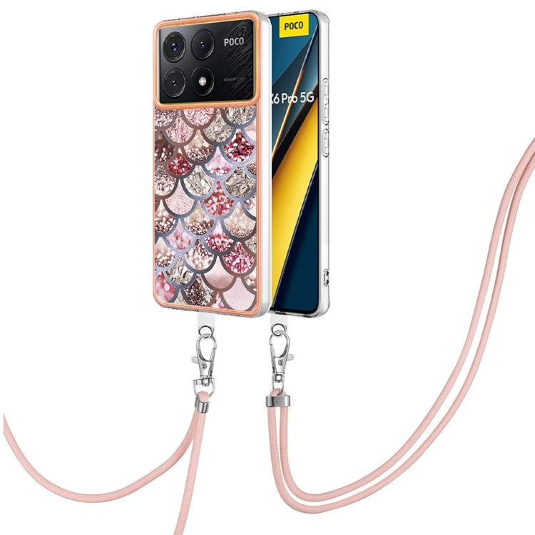 Electroplating IMD TPU Phone Case with Lanyard, For Xiaomi  Poco X6 Pro, For Xiaomi Redmi K70E, For Xiaomi Redmi Note 13 5G Global, For Xiaomi Redmi 13C 4G