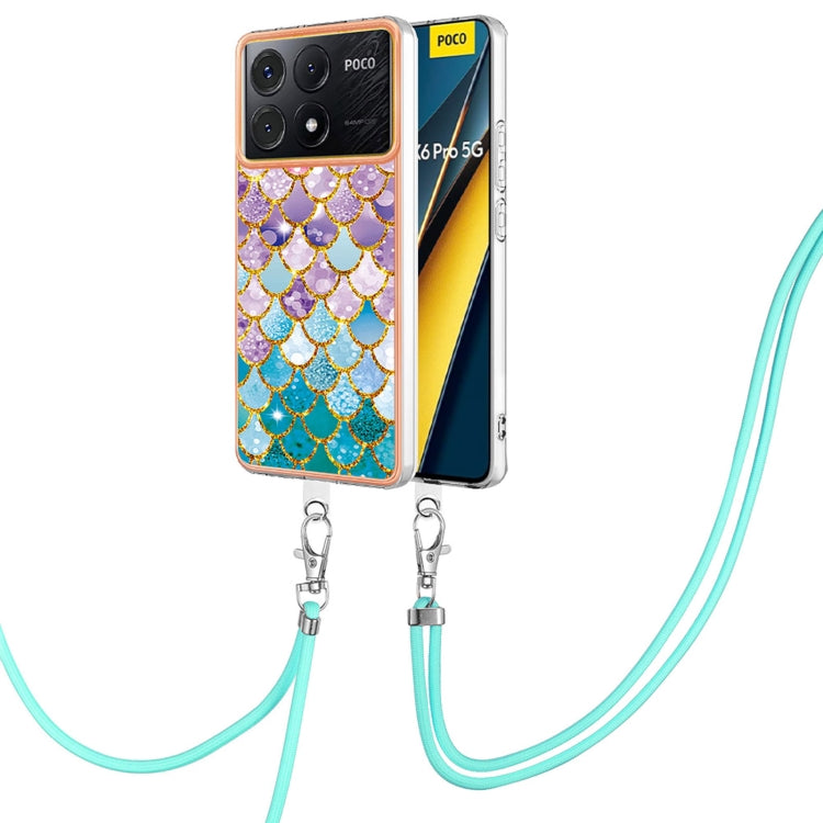 Electroplating IMD TPU Phone Case with Lanyard, For Xiaomi  Poco X6 Pro, For Xiaomi Redmi K70E, For Xiaomi Redmi Note 13 5G Global, For Xiaomi Redmi 13C 4G