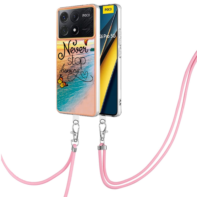 Electroplating IMD TPU Phone Case with Lanyard, For Xiaomi  Poco X6 Pro, For Xiaomi Redmi K70E, For Xiaomi Redmi Note 13 5G Global, For Xiaomi Redmi 13C 4G