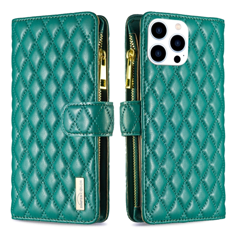 Diamond Lattice Zipper Wallet Leather Flip Phone Case, For iPhone 15 Pro Max, For iPhone 15 Pro, For iPhone 15 Plus, For iPhone 15