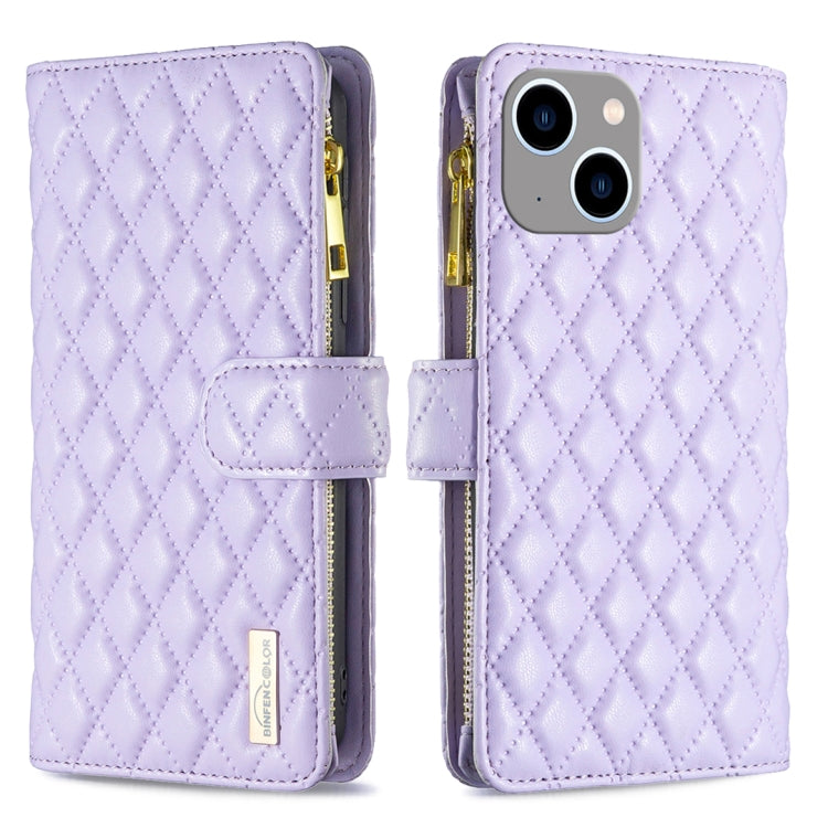 Diamond Lattice Zipper Wallet Leather Flip Phone Case, For iPhone 15 Pro Max, For iPhone 15 Pro, For iPhone 15 Plus, For iPhone 15