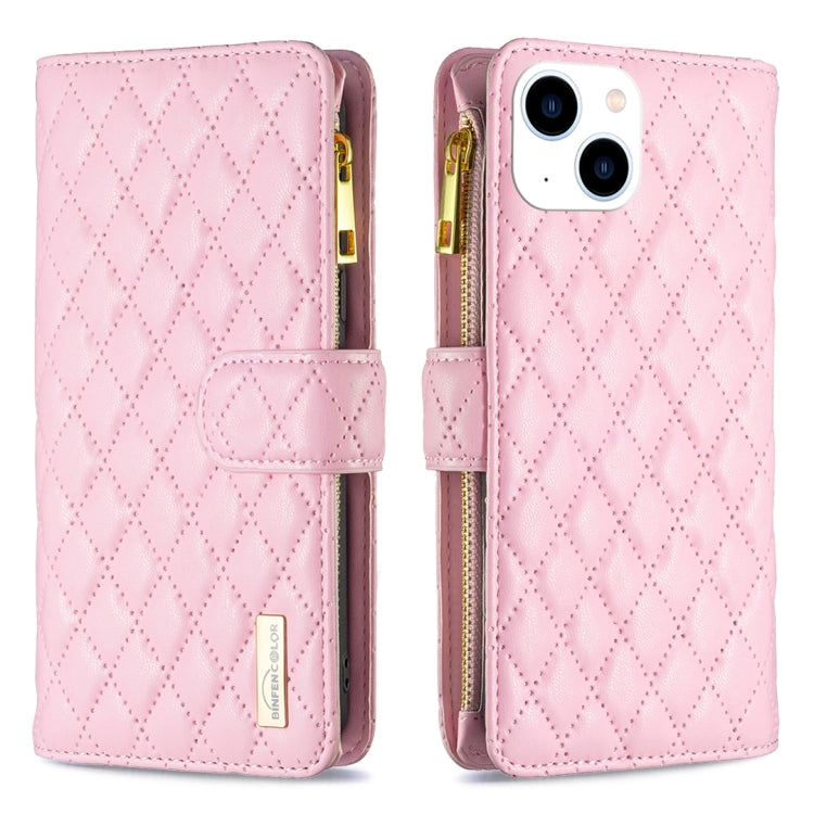Diamond Lattice Zipper Wallet Leather Flip Phone Case, For iPhone 15 Pro Max, For iPhone 15 Pro, For iPhone 15 Plus, For iPhone 15