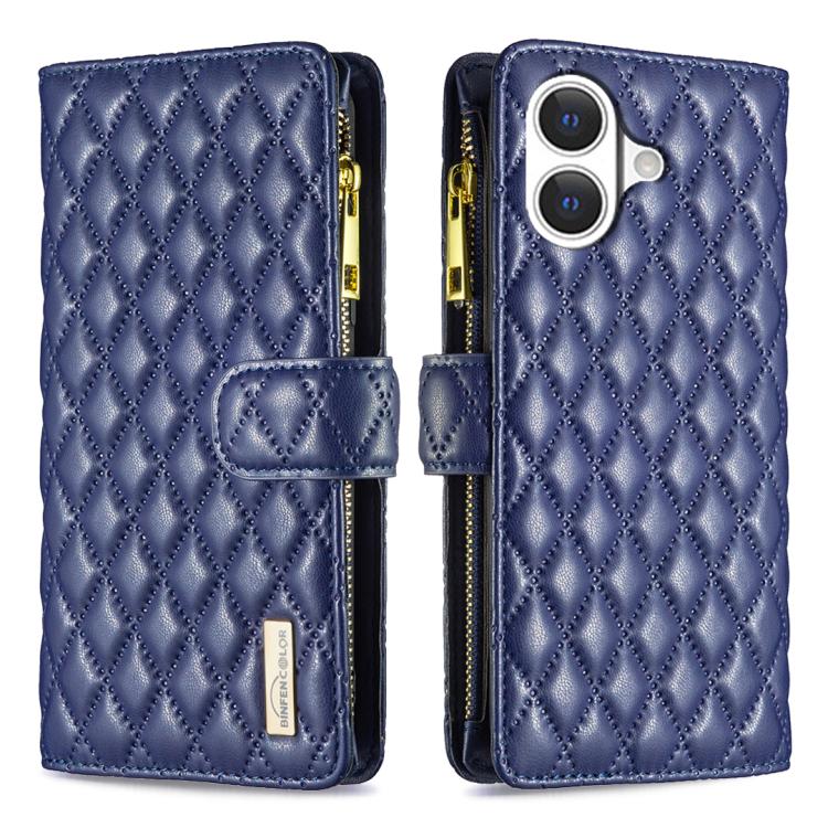 Diamond Lattice Zipper Wallet Leather Flip Phone Case, For iPhone 17 Pro Max, For iPhone 17 Pro, For iPhone 17, For iPhone 17 Air