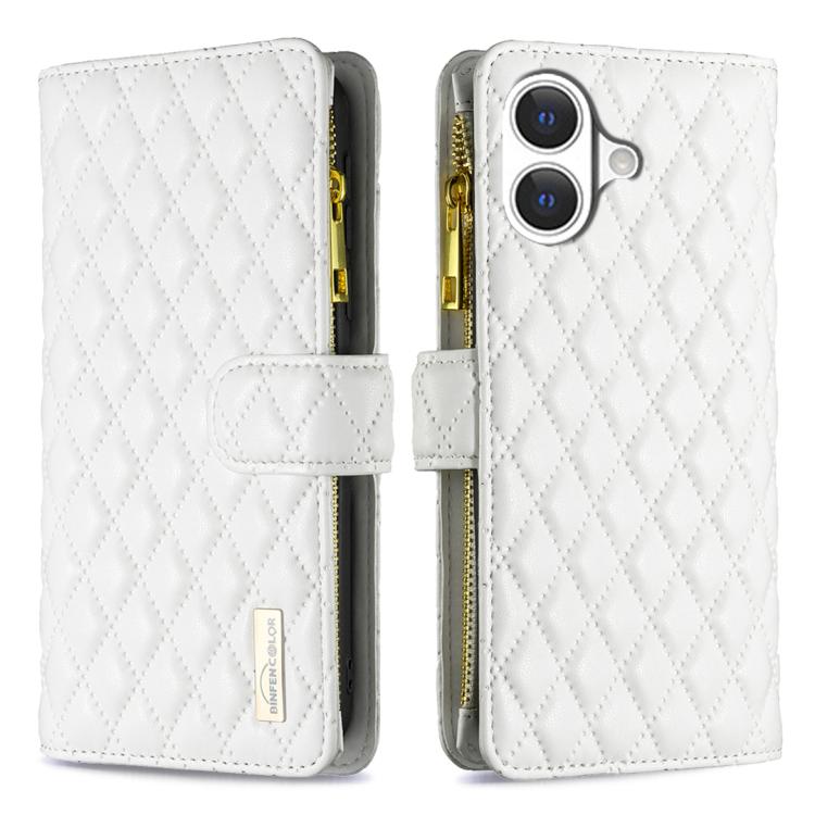 Diamond Lattice Zipper Wallet Leather Flip Phone Case, For iPhone 17 Pro Max, For iPhone 17 Pro, For iPhone 17, For iPhone 17 Air