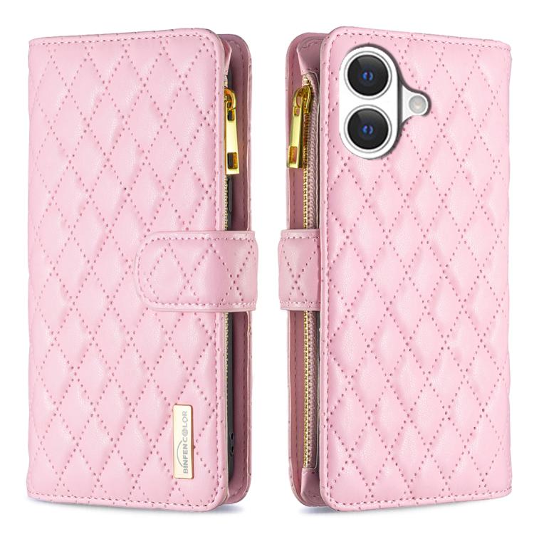 Diamond Lattice Zipper Wallet Leather Flip Phone Case, For iPhone 17 Pro Max, For iPhone 17 Pro, For iPhone 17, For iPhone 17 Air