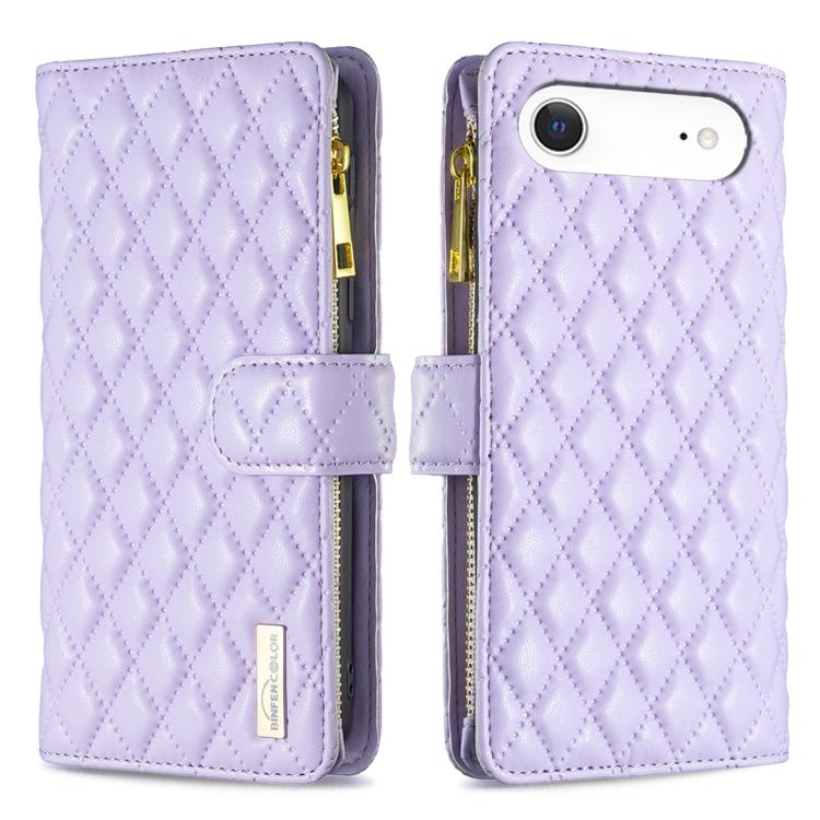 Diamond Lattice Zipper Wallet Leather Flip Phone Case, For iPhone 17 Pro Max, For iPhone 17 Pro, For iPhone 17, For iPhone 17 Air