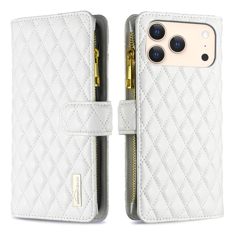 Diamond Lattice Zipper Wallet Leather Flip Phone Case, For iPhone 17 Pro Max, For iPhone 17 Pro, For iPhone 17, For iPhone 17 Air