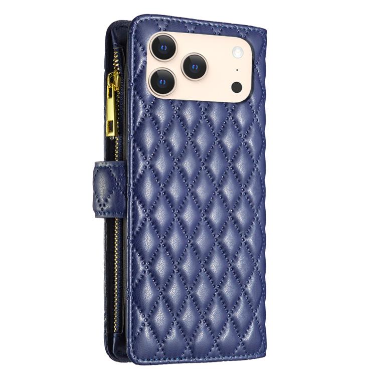 Diamond Lattice Zipper Wallet Leather Flip Phone Case, For iPhone 17 Pro Max, For iPhone 17 Pro, For iPhone 17, For iPhone 17 Air