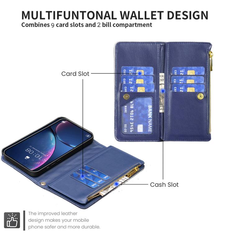 Diamond Lattice Zipper Wallet Leather Flip Phone Case, For iPhone 17 Pro Max, For iPhone 17 Pro, For iPhone 17, For iPhone 17 Air