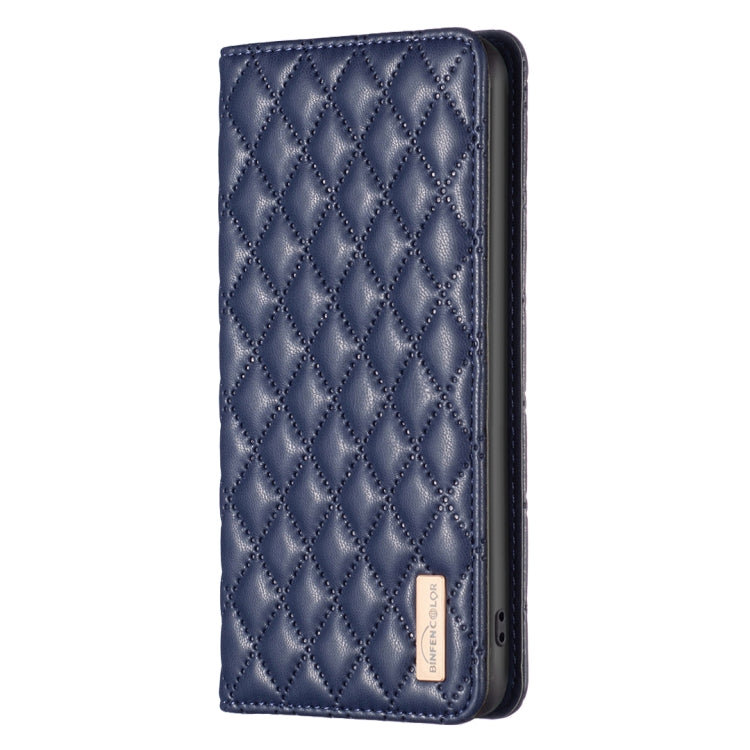 Diamond Lattice Magnetic Leather Flip Phone Case, For iPhone 15