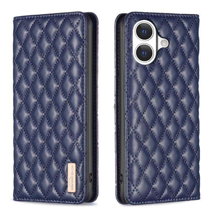 Diamond Lattice Magnetic Leather Flip Phone Case, For iPhone 16 Pro Max, For iPhone 16 Pro, For iPhone 16 Plus, For iPhone 16