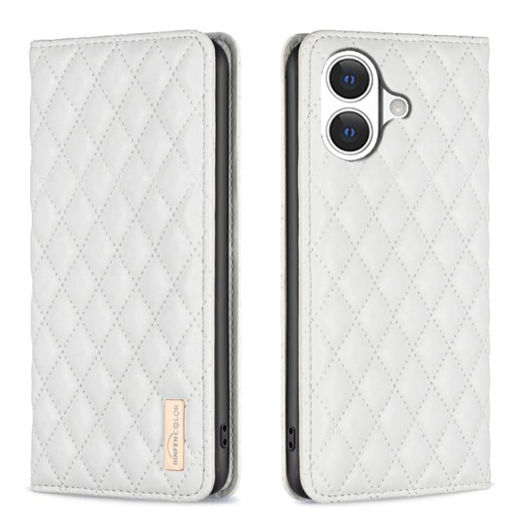 Diamond Lattice Magnetic Leather Flip Phone Case, For iPhone 16 Pro Max, For iPhone 16 Pro, For iPhone 16 Plus, For iPhone 16