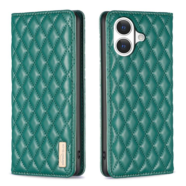 Diamond Lattice Magnetic Leather Flip Phone Case, For iPhone 16 Pro Max, For iPhone 16 Pro, For iPhone 16 Plus, For iPhone 16