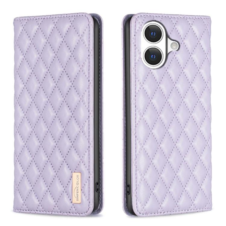 Diamond Lattice Magnetic Leather Flip Phone Case, For iPhone 16 Pro Max, For iPhone 16 Pro, For iPhone 16 Plus, For iPhone 16