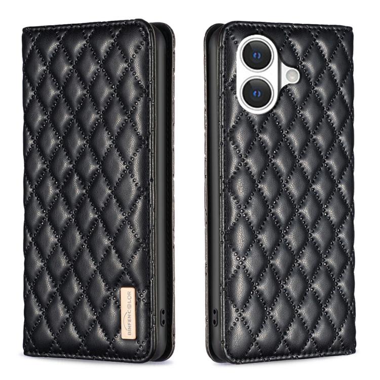 Diamond Lattice Magnetic Leather Flip Phone Case, For iPhone 16 Pro Max, For iPhone 16 Pro, For iPhone 16 Plus, For iPhone 16