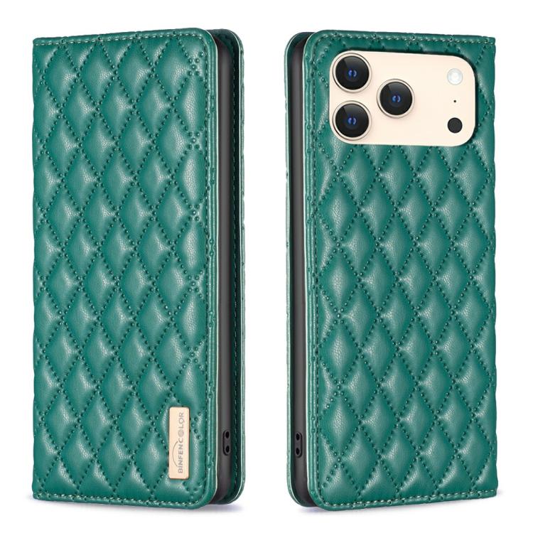 Diamond Lattice Magnetic Leather Flip Phone Case, For iPhone 16 Pro Max, For iPhone 16 Pro, For iPhone 16 Plus, For iPhone 16