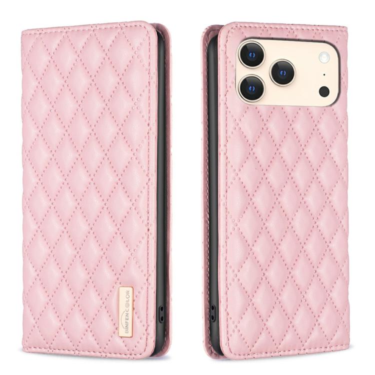 Diamond Lattice Magnetic Leather Flip Phone Case, For iPhone 16 Pro Max, For iPhone 16 Pro, For iPhone 16 Plus, For iPhone 16