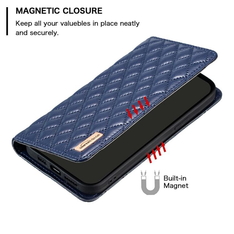 Diamond Lattice Magnetic Leather Flip Phone Case, For iPhone 16 Pro Max, For iPhone 16 Pro, For iPhone 16 Plus, For iPhone 16