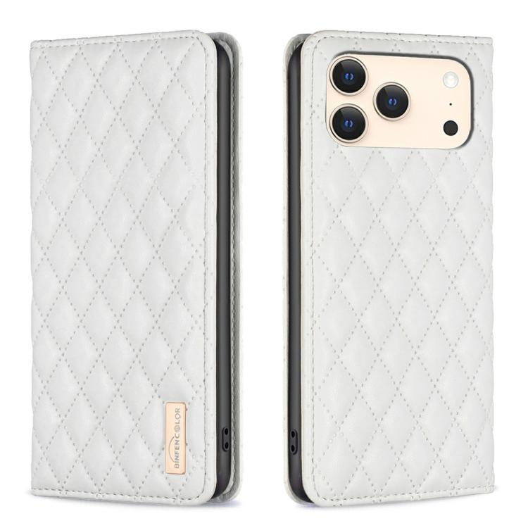Diamond Lattice Magnetic Leather Flip Phone Case, For iPhone 16 Pro Max, For iPhone 16 Pro, For iPhone 16 Plus, For iPhone 16