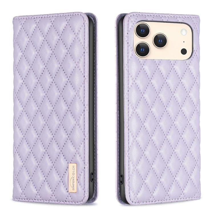 Diamond Lattice Magnetic Leather Flip Phone Case, For iPhone 16 Pro Max, For iPhone 16 Pro, For iPhone 16 Plus, For iPhone 16