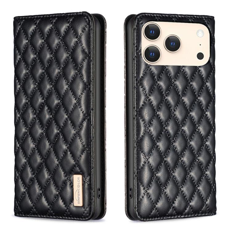 Diamond Lattice Magnetic Leather Flip Phone Case, For iPhone 16 Pro Max, For iPhone 16 Pro, For iPhone 16 Plus, For iPhone 16