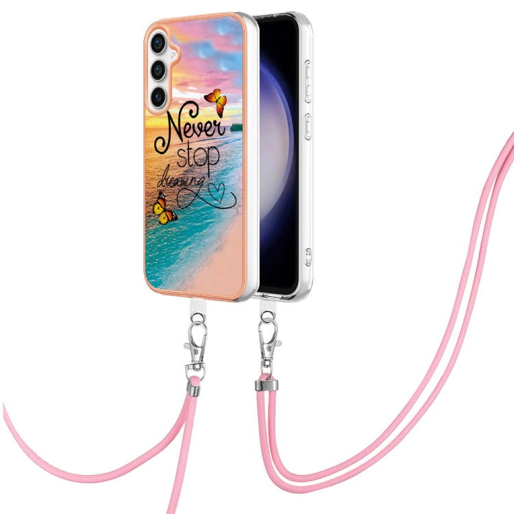 Electroplating IMD TPU Phone Case with Lanyard, For Samsung Galaxy A05s, For Samsung Galaxy A25 5G, For Samsung Galaxy S23 FE 5G, For Samsung Galaxy A24 4G