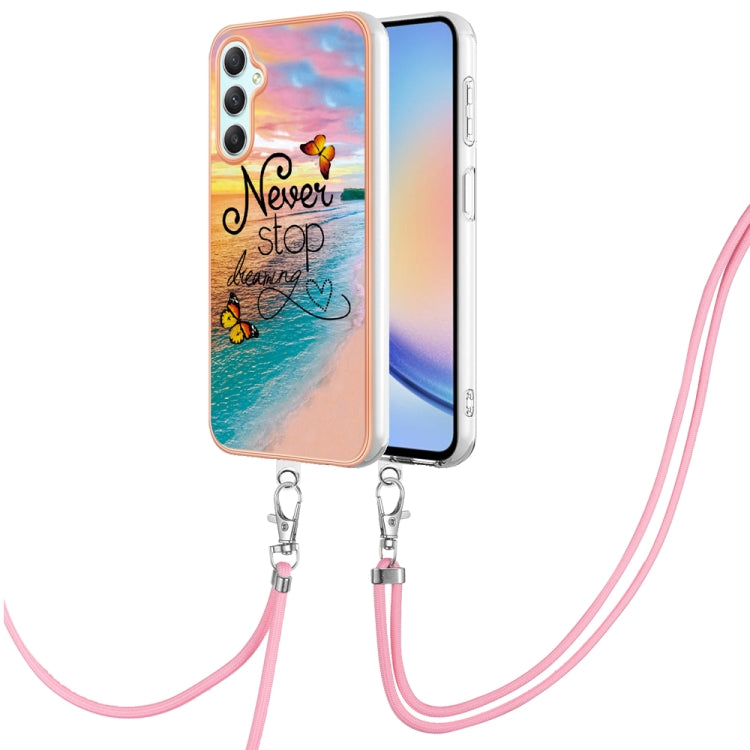 Electroplating IMD TPU Phone Case with Lanyard, For Samsung Galaxy A05s, For Samsung Galaxy A25 5G, For Samsung Galaxy S23 FE 5G, For Samsung Galaxy A24 4G