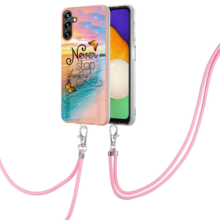 Electroplating IMD TPU Phone Case with Lanyard, For Samsung Galaxy A15 5G, For Samsung Galaxy A55, For Samsung Galaxy A35, For Samsung Galaxy A05