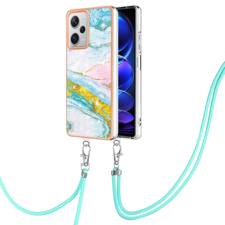 Electroplating Marble Dual-side IMD Phone Case with Lanyard