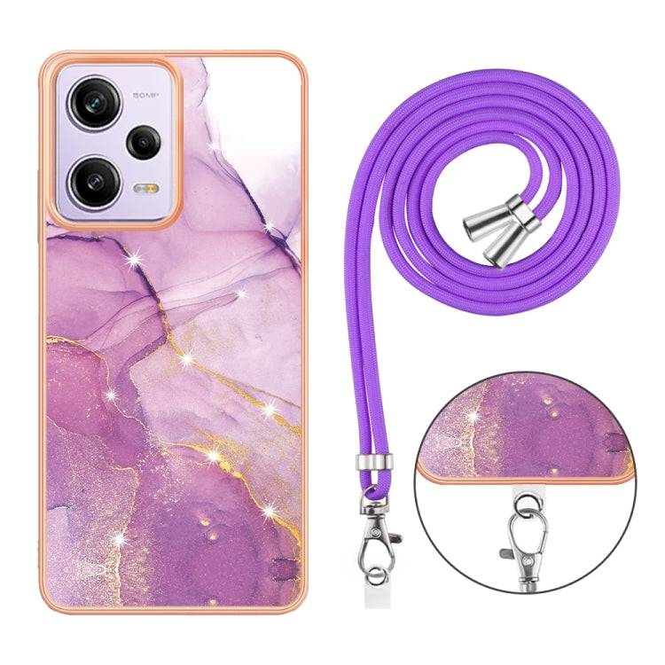 Electroplating Marble Dual-side IMD Phone Case with Lanyard