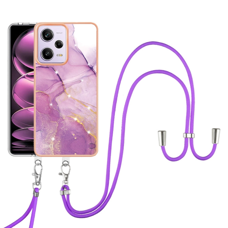 Electroplating Marble Dual-side IMD Phone Case with Lanyard