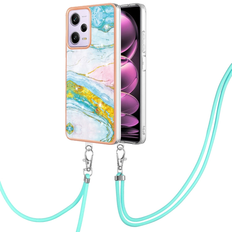 Electroplating Marble Dual-side IMD Phone Case with Lanyard