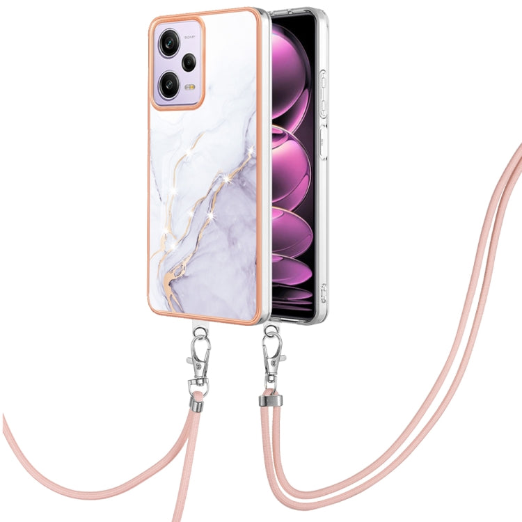 Electroplating Marble Dual-side IMD Phone Case with Lanyard