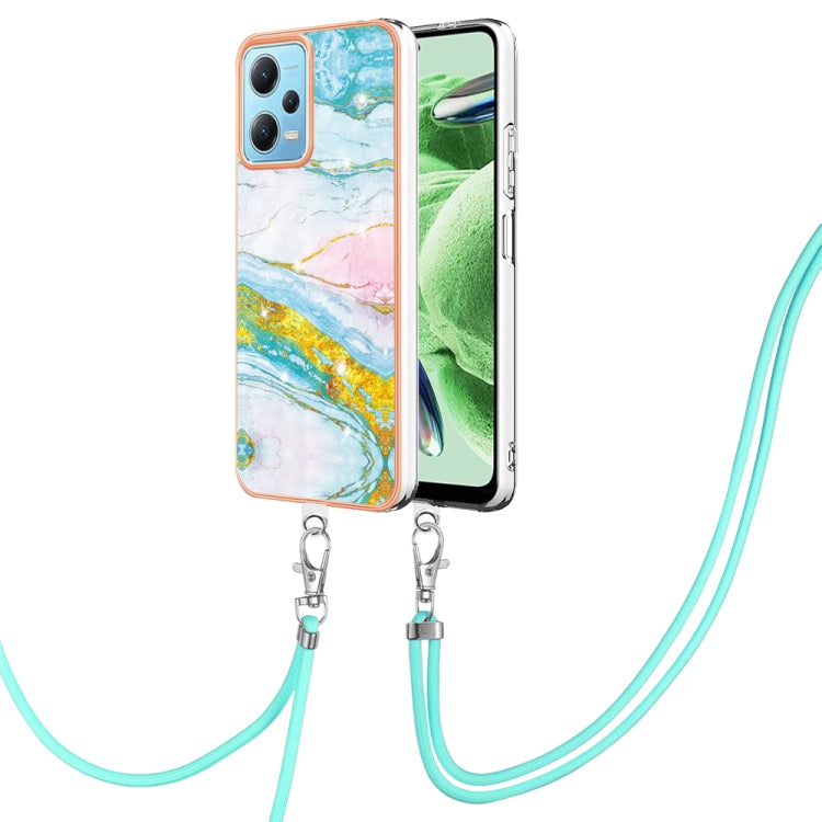 Electroplating Marble Dual-side IMD Phone Case with Lanyard