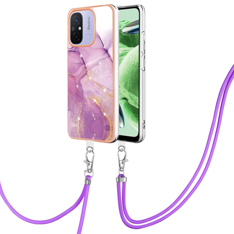 Electroplating Marble Dual-side IMD Phone Case with Lanyard