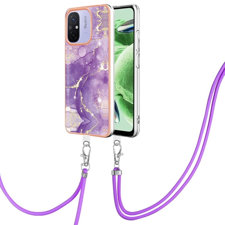 Electroplating Marble Dual-side IMD Phone Case with Lanyard