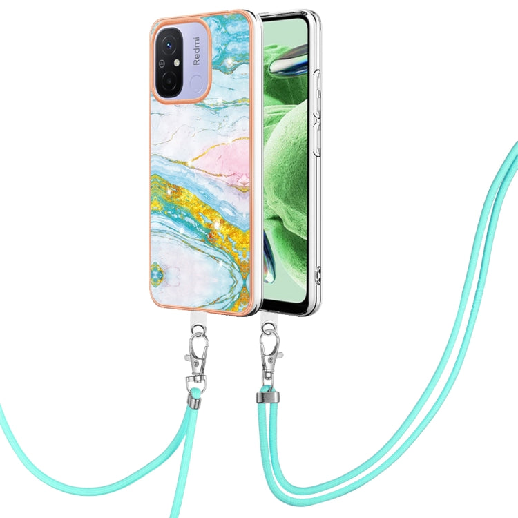 Electroplating Marble Dual-side IMD Phone Case with Lanyard