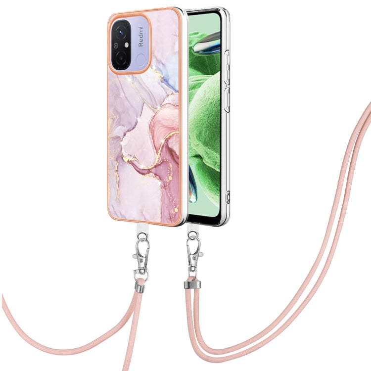 Electroplating Marble Dual-side IMD Phone Case with Lanyard