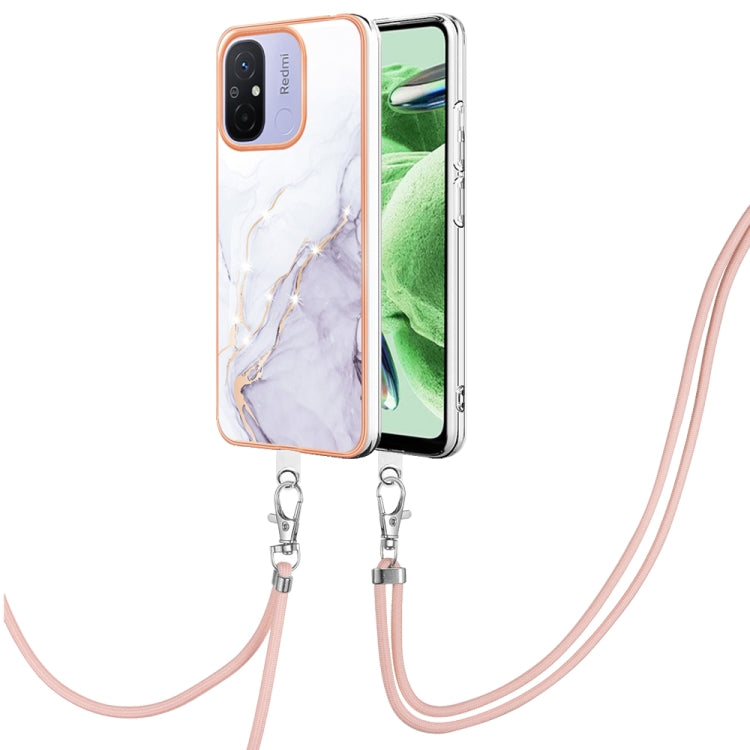 Electroplating Marble Dual-side IMD Phone Case with Lanyard