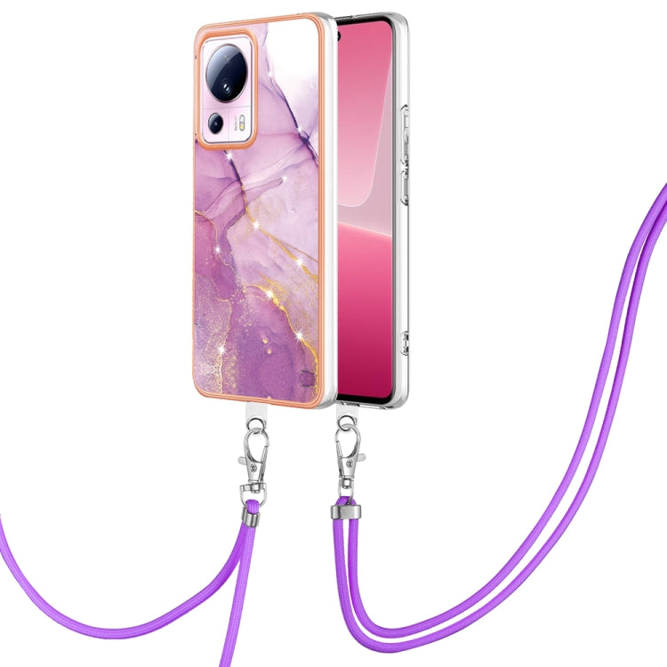 Electroplating Marble Dual-side IMD Phone Case with Lanyard