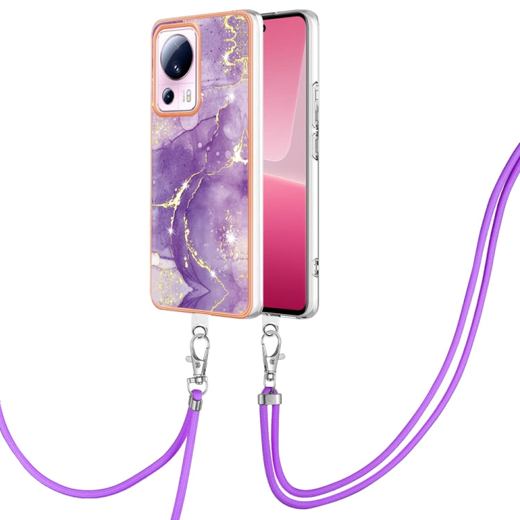 Electroplating Marble Dual-side IMD Phone Case with Lanyard