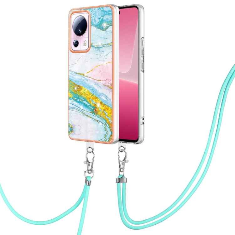 Electroplating Marble Dual-side IMD Phone Case with Lanyard